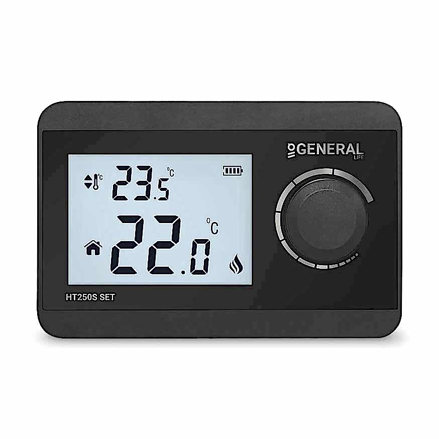 General Life HT250S Set Siyah Kablosuz Oda Termostatı